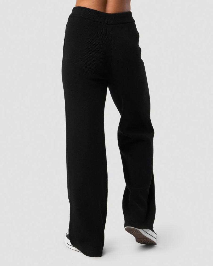 Naiset ICIW Housut | Soft Knit Oversized Pants Black