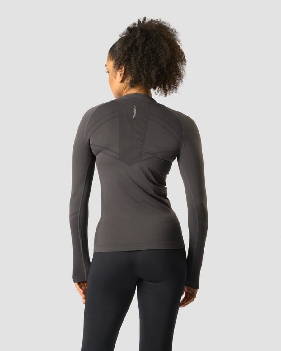 Naiset ICIW Seamless | Everyday Seamless 1/4 Zip Wmn Graphite