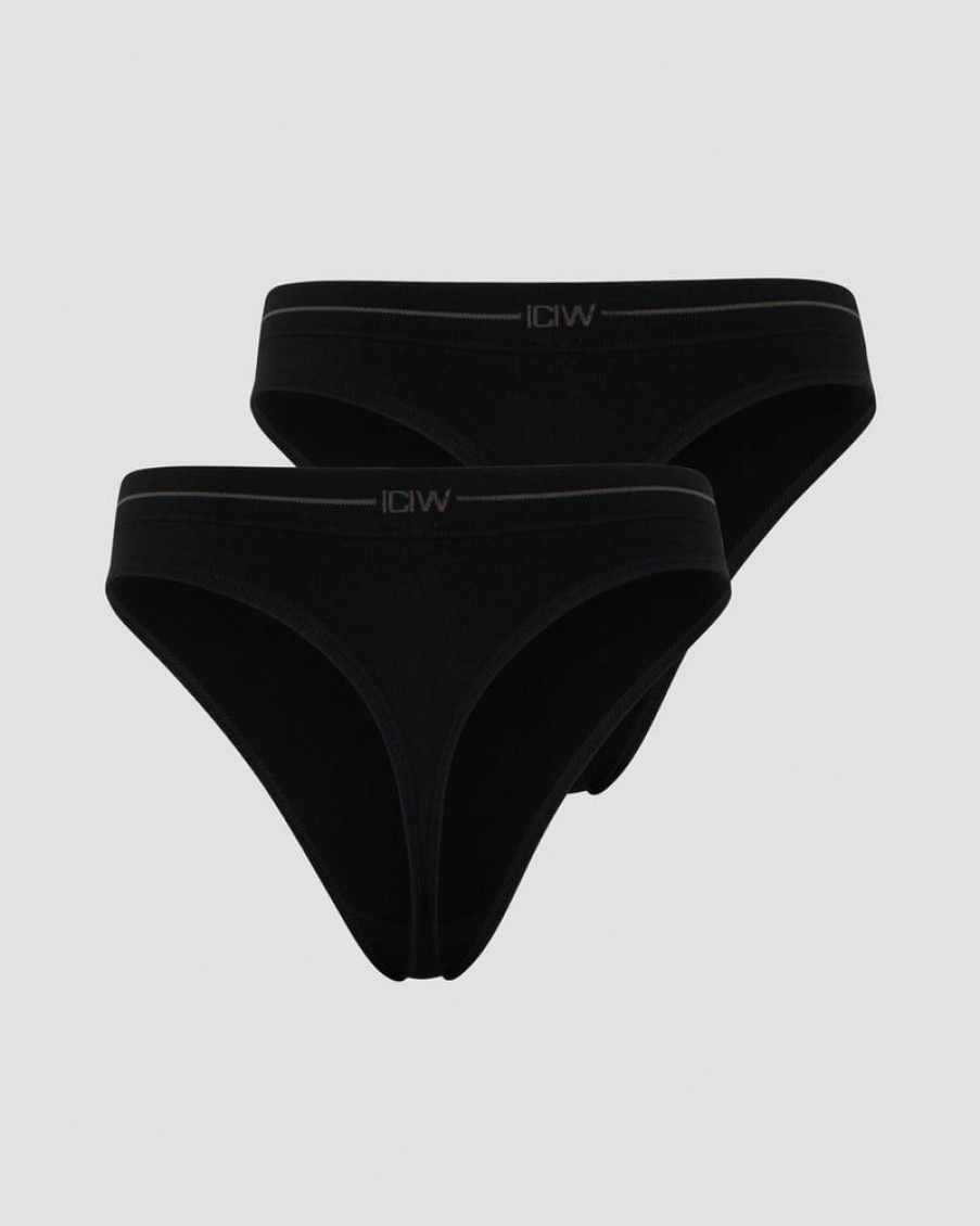 Naiset ICIW Seamless | Everyday Seamless Thong 2-Pack Black
