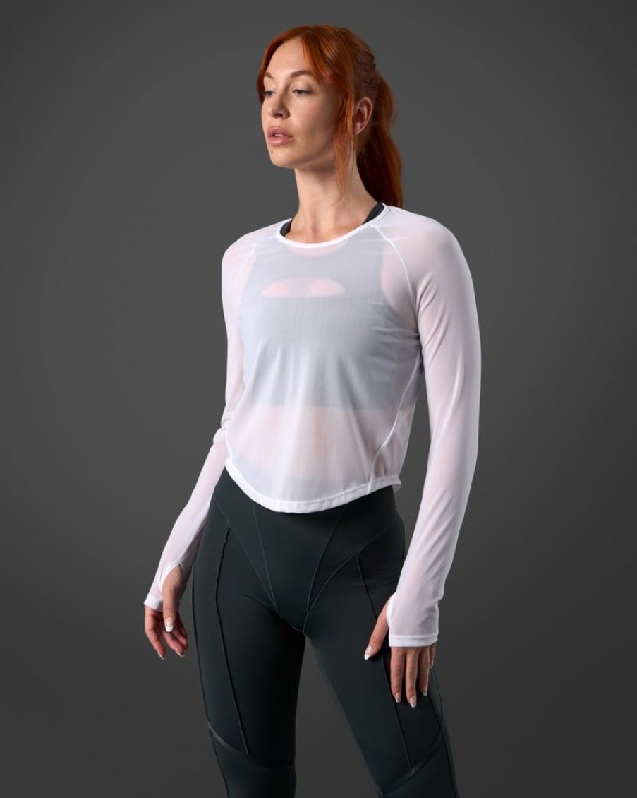 Naiset ICIW Pitkahihaiset Paidat | Reboot Mesh Long Sleeve White