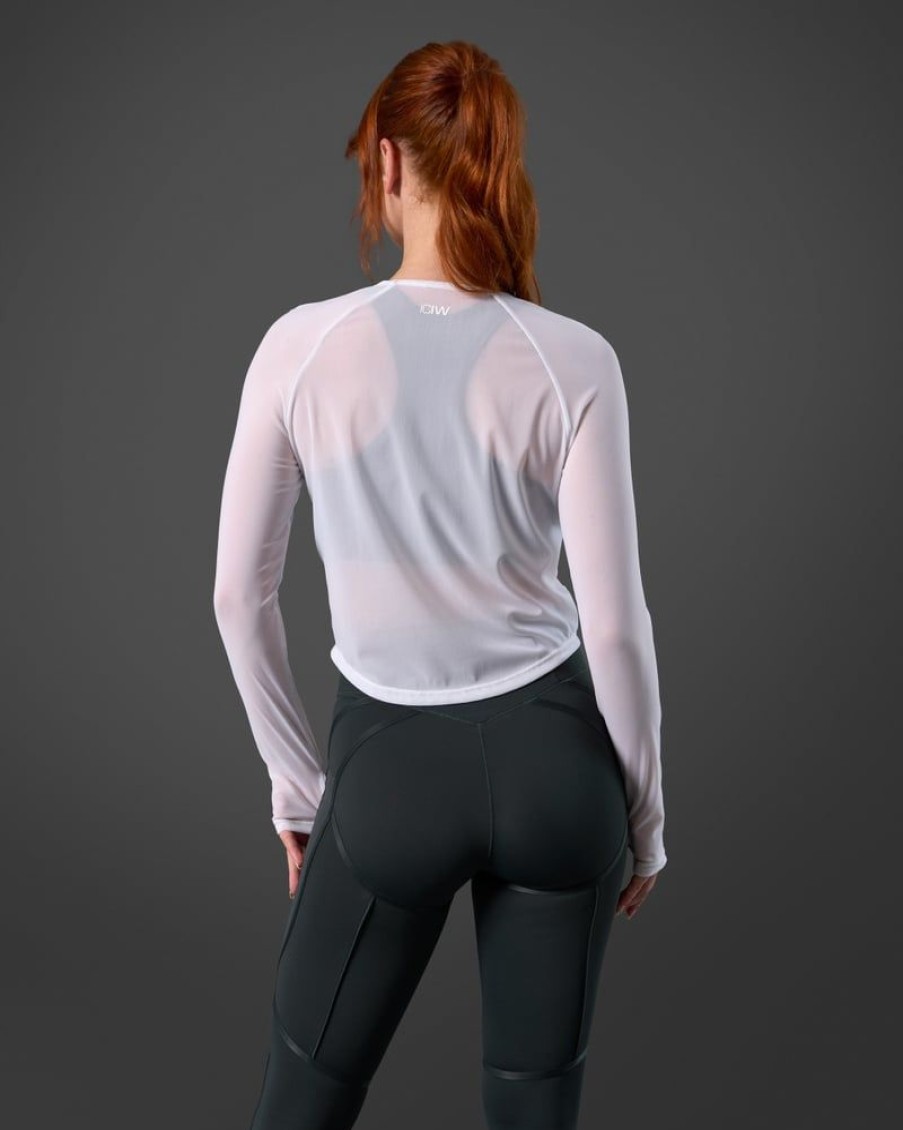 Naiset ICIW Pitkahihaiset Paidat | Reboot Mesh Long Sleeve White